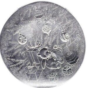 Vintage Glass Plate With Teddy Bear Gifts & Christmas Ornaments Engraving